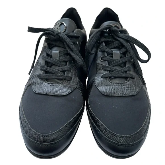 Versace Collection Noir Runaway Black Low Top Sneakers Paneled Mens EU 45 US 12 - Picture 2 of 8
